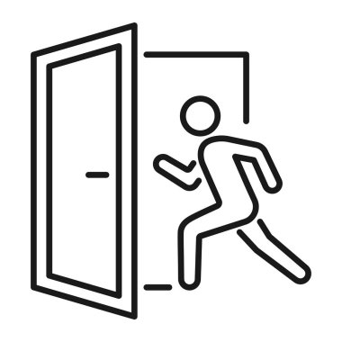 running man door vector icon set