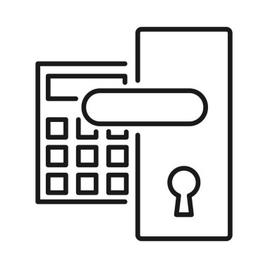 digital lock vector icon set