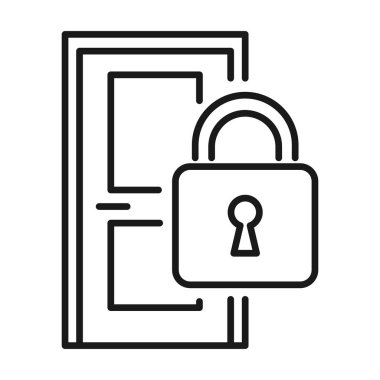 lock door vector icon set