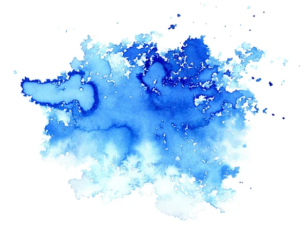 Illustration Aqueuse Bleue Dessin Encre Image Dessinée Main Abstraite Aquarelle — Photo