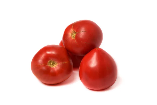 Tomate Rouge Juteuse Sur Fond Blanc — Photo