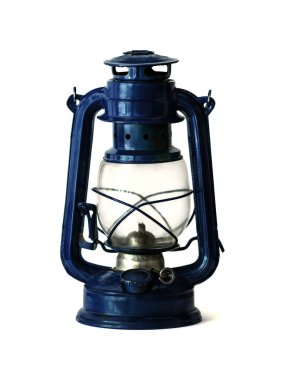 Beyaz arkaplanda eski gaz lambası