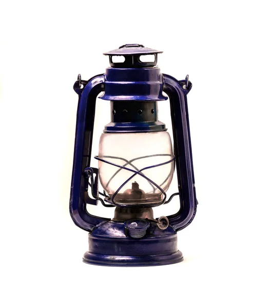 Старая Керосиновая Лампа Белом Фоне — стоковое фото