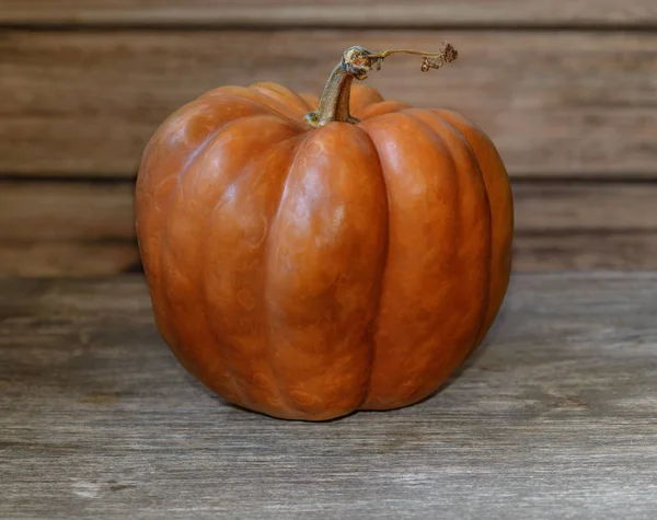 Calabaza Madura Sobre Una Vieja Mesa Madera Viejo Gato Linterna — Foto de Stock