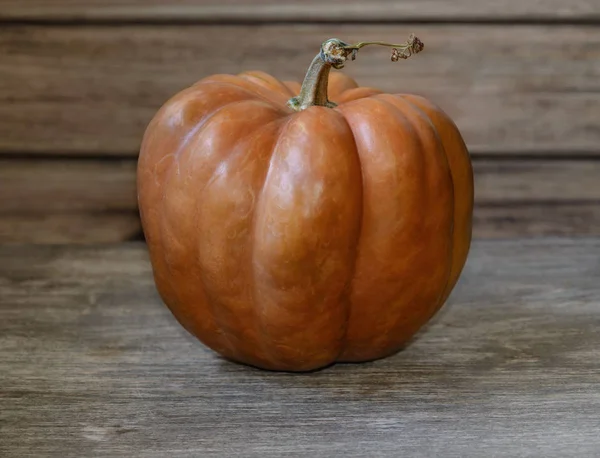 Calabaza Madura Sobre Una Vieja Mesa Madera Viejo Gato Linterna — Foto de Stock