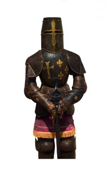 Şövalye kostüm beyaz arka plan izole