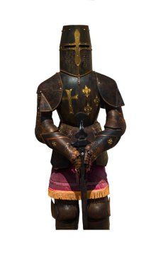 Şövalye kostüm beyaz arka plan izole