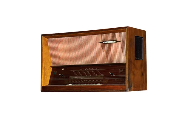 旧接收器特写，收音机 — 图库照片