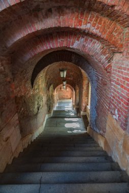 eski tuğla kale duvar