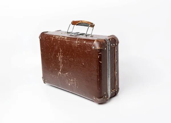 Old suitcase isolated on white background — Stock Photo, Image