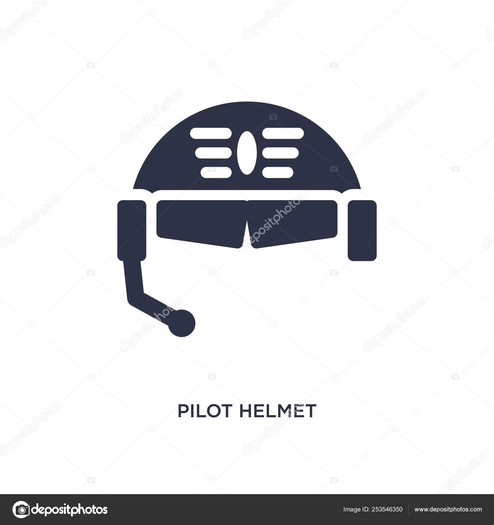 Pilot helmet icon on white background. Simple element illustrati Stock ...