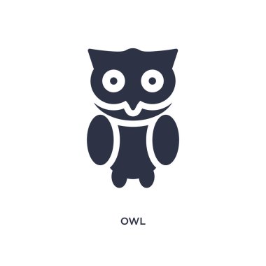 Beyaz arka plan üzerinde baykuş simgesi. Basit öğe örnek e