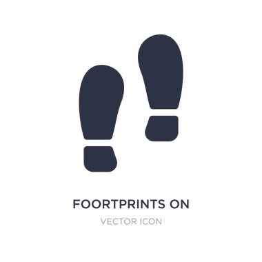 Beyaz arka planda ay simgesine foortprints. Basit eleman
