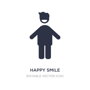 Beyaz arka plan üzerinde mutlu gülümseme simgesi. Basit öğe illustratio