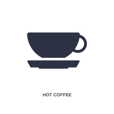 sıcak kahve simgesi beyaz arka plan üzerinde. Basit öğe illüstrasyon