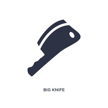 Beyaz arka planda büyük bıçak simgesi. Basit eleman çizimi 