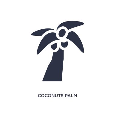 Hindistan cevizi ağacı Brezilya simgesi beyaz arka plan üzerinde palmiye. Basit el