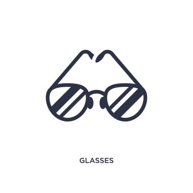Beyaz arka planda gözlük simgesi. Basit eleman illüstrasyon fr