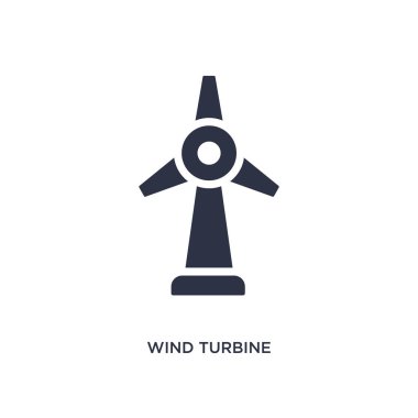 Rüzgar Türbini simgesi beyaz arka plan üzerinde. Basit öğe illustrati