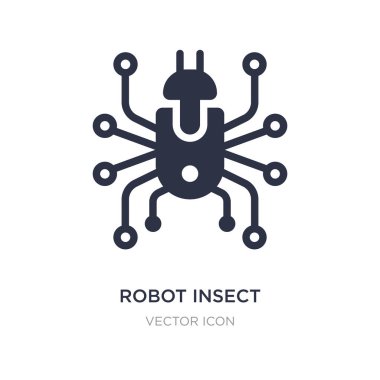 Beyaz arka planda robot böcek simgesi. Basit eleman ıllustrati