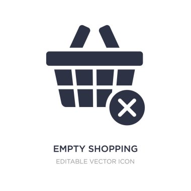 Beyaz arka plan üzerinde boş alışveriş sepeti simgesi. Basit öğe ben