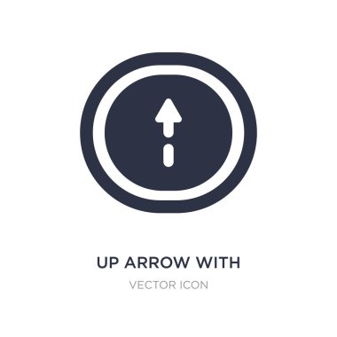 Beyaz arka plan üzerindeki kırık çizgi simgesiyle ok yukarı. Basit eleme