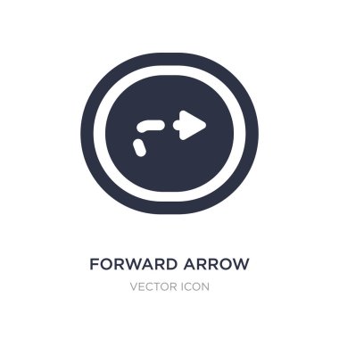 Beyaz arka plan üzerindeki kırık çizgi simgesiyle ok ileri. Basit 