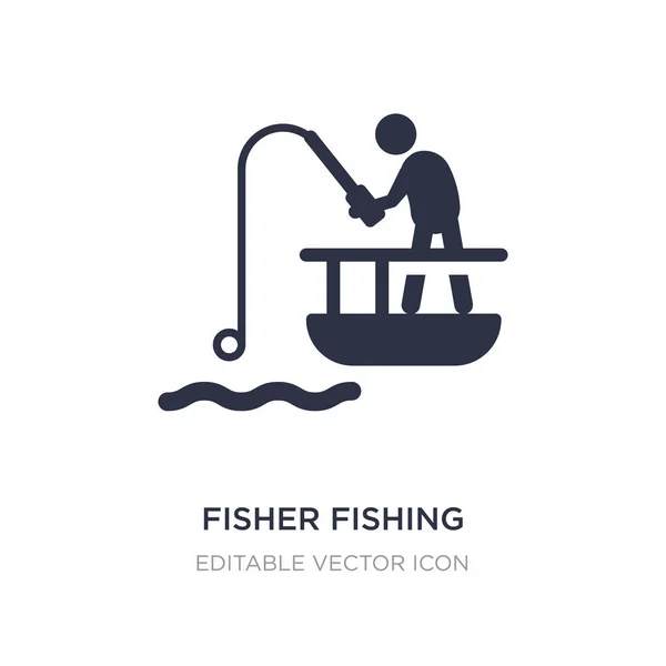 Fisher fiske ikonen på vit bakgrund. Enkelt element illustra — Stock vektor