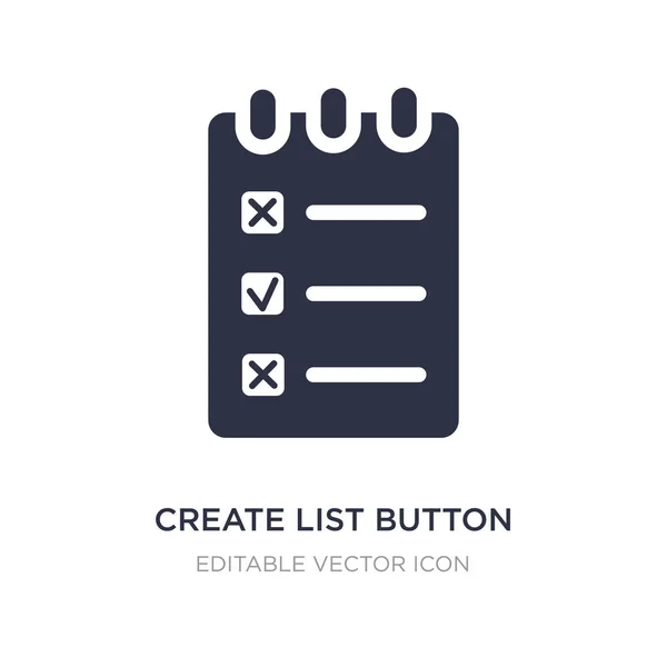 Create list button icon on white background. Simple element illu — Stock Vector