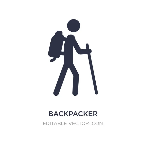 Backpacker-Symbol auf weißem Hintergrund. einfache Elementillustration — Stockvektor