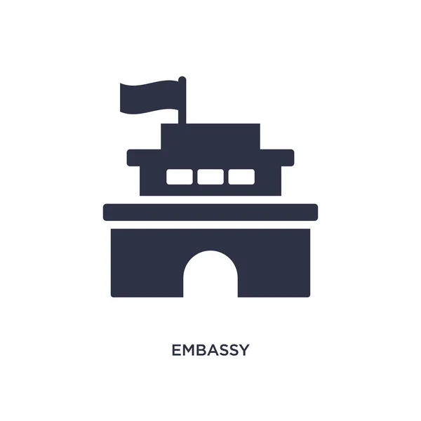 Ambassade icoon op witte achtergrond. Eenvoudige element illustratie FR — Stockvector