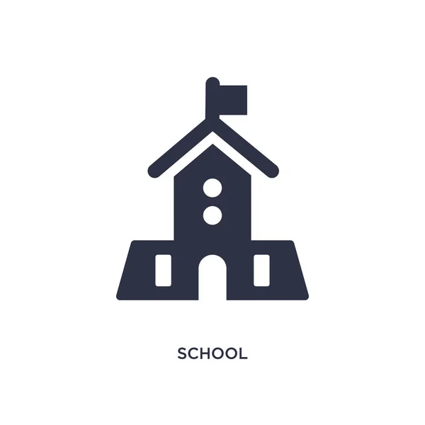Skol ikonen på vit bakgrund. Enkelt element illustration tillbaka — Stock vektor
