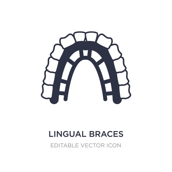 lingual braces icon on white background. Simple element illustra