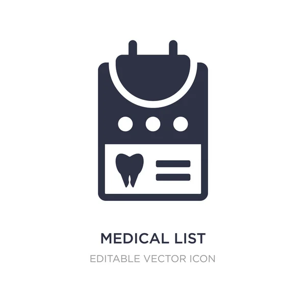 Medizinische Liste Symbol auf weißem Hintergrund. einfaches Element illuati — Stockvektor