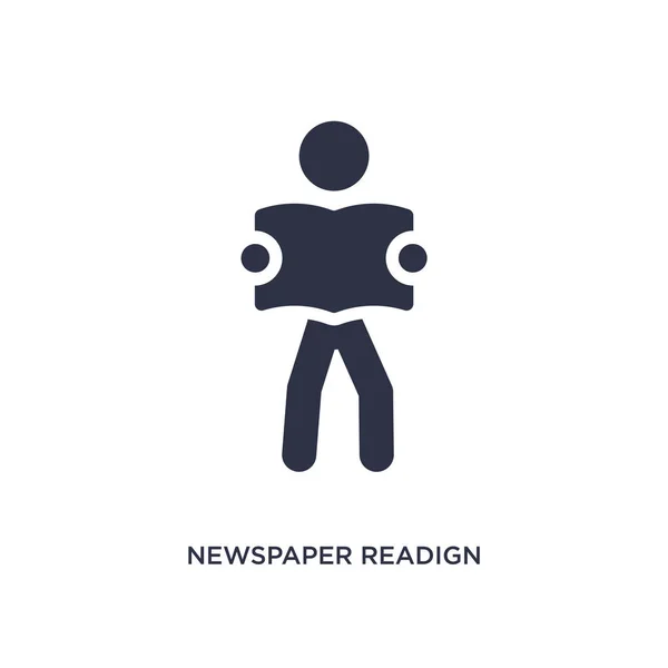 Newspaper readign icon on white background. Simple element illus — Stock Vector