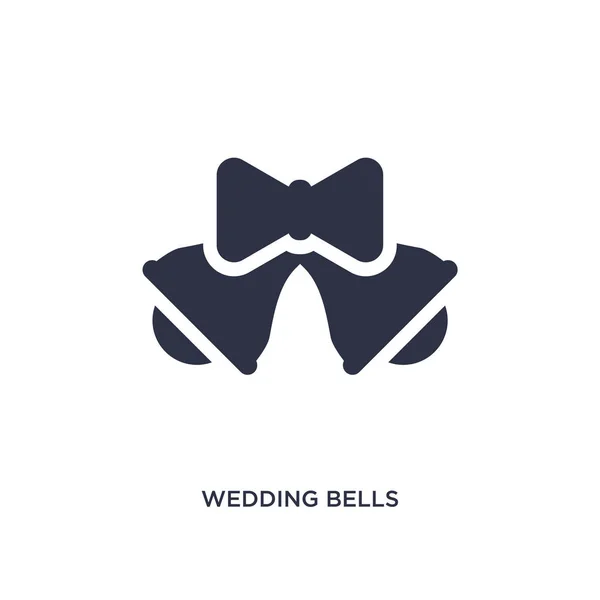 Icono de campanas de boda sobre fondo blanco. Elemento simple illustrat — Vector de stock