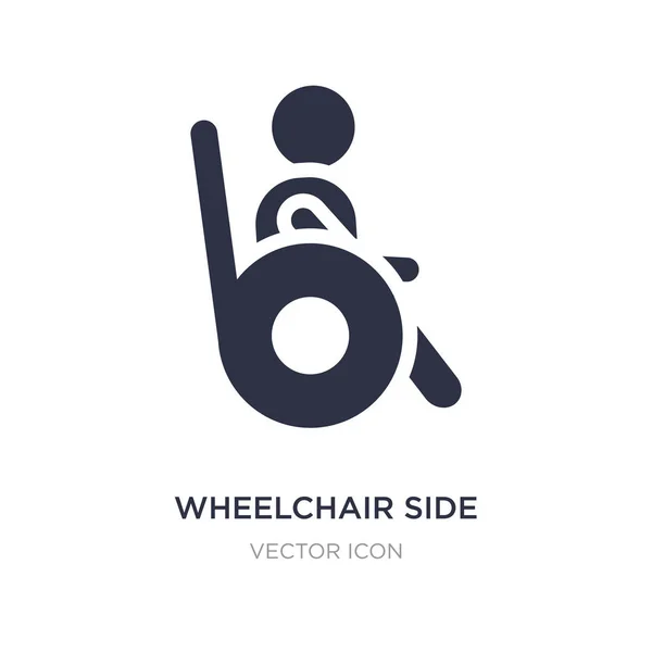 Ícone de vista lateral da cadeira de rodas no fundo branco. Elemento simples il — Vetor de Stock