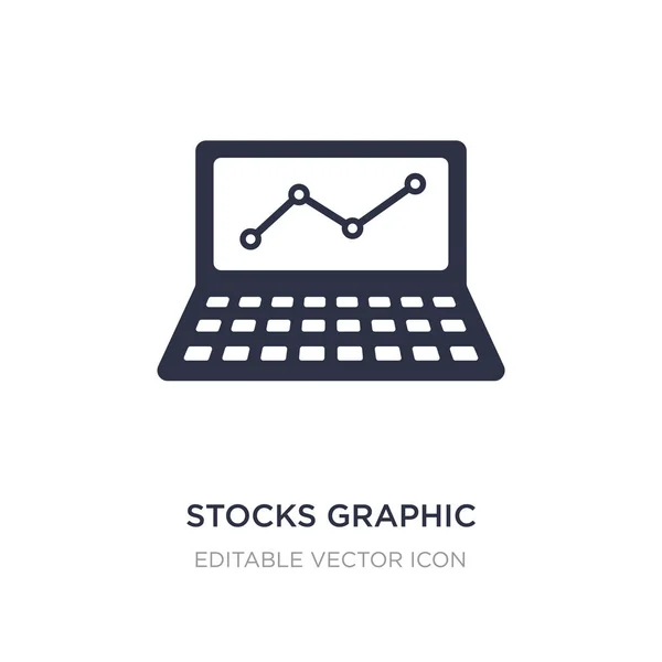 Aktien Grafik auf Laptop-Monitor-Symbol auf weißem Hintergrund. Einfachheit — Stockvektor