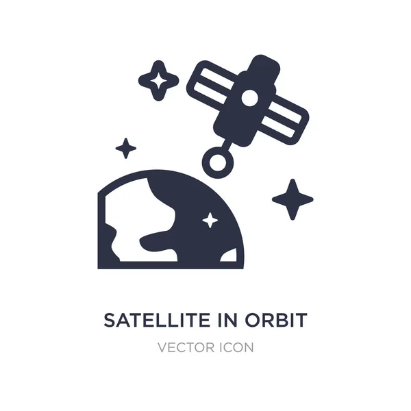 Satellit im Orbit-Symbol auf weißem Hintergrund. Einfaches Element illu — Stockvektor