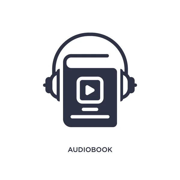 Ícone audiobook no fundo branco. Ilustração do elemento simples — Vetor de Stock