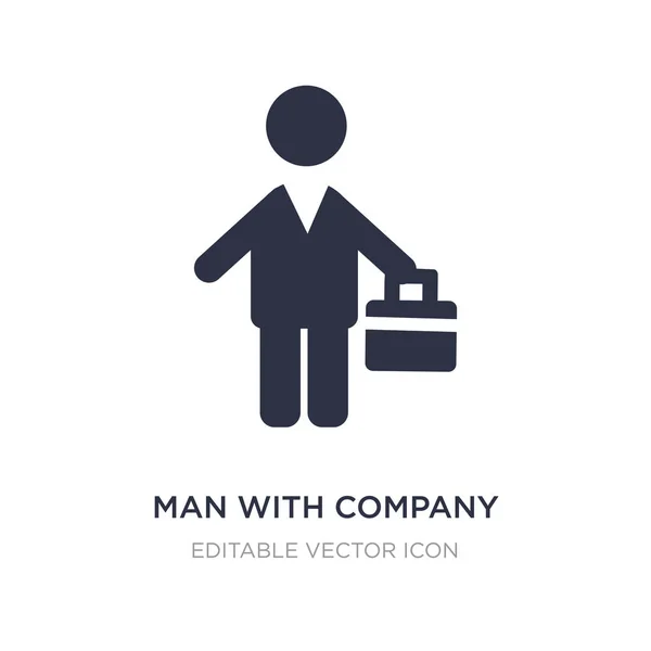 Homem com ícone da empresa no fundo branco. Elemento simples illust — Vetor de Stock