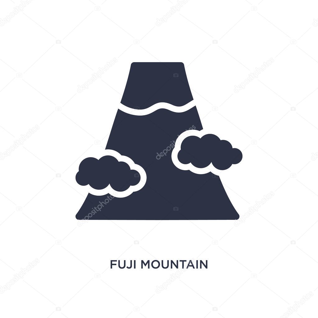 fuji mountain icon on white background. Simple element illustrat
