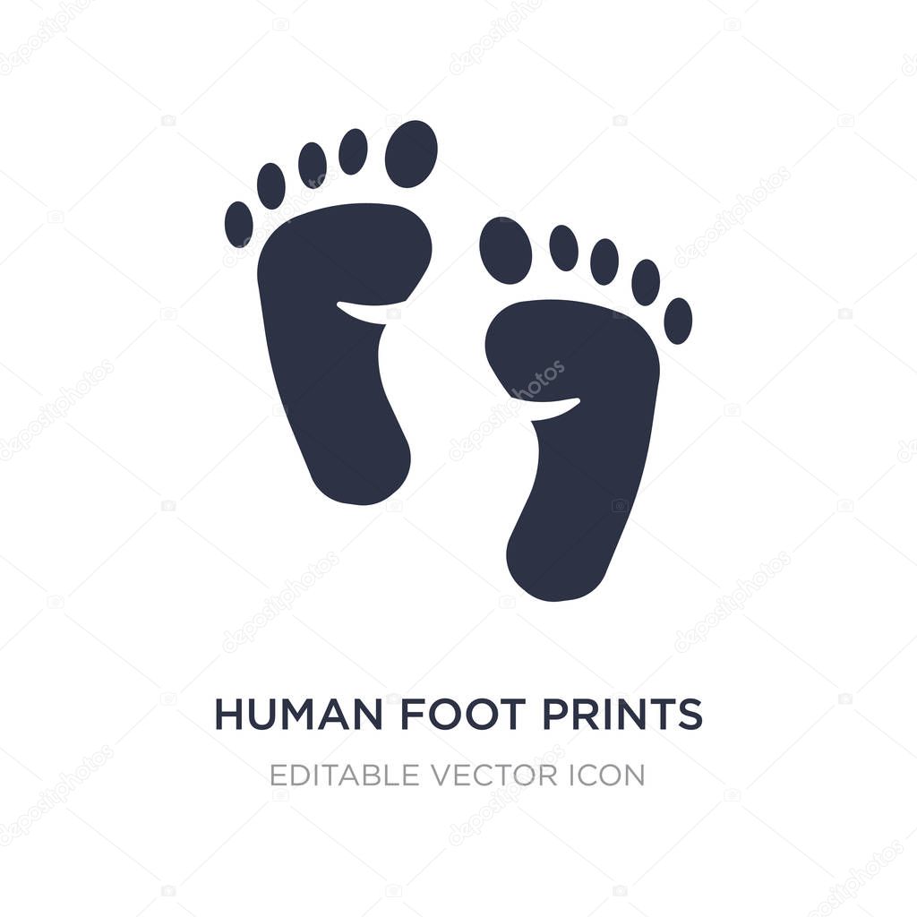 human foot prints icon on white background. Simple element illus