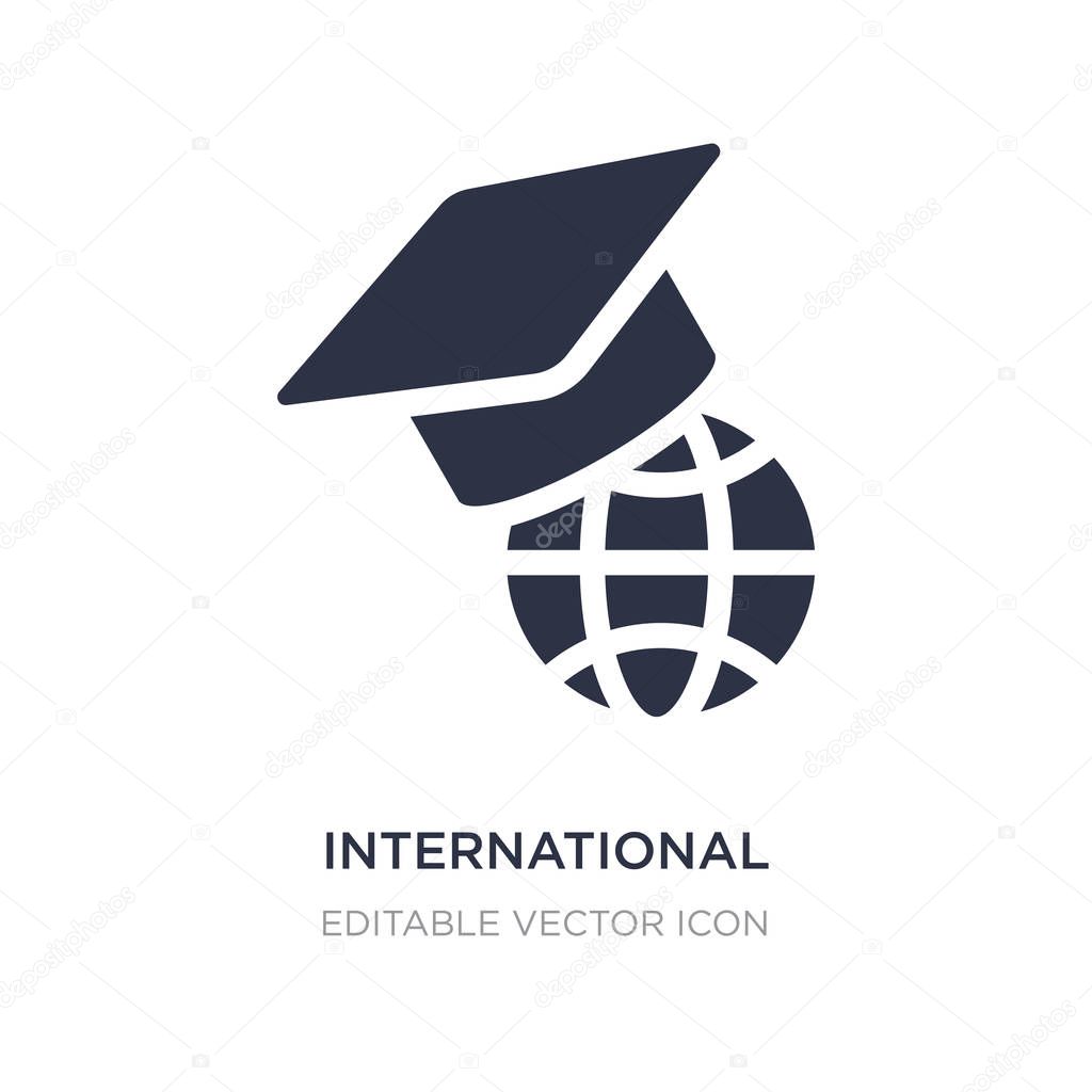 international graduate icon on white background. Simple element 