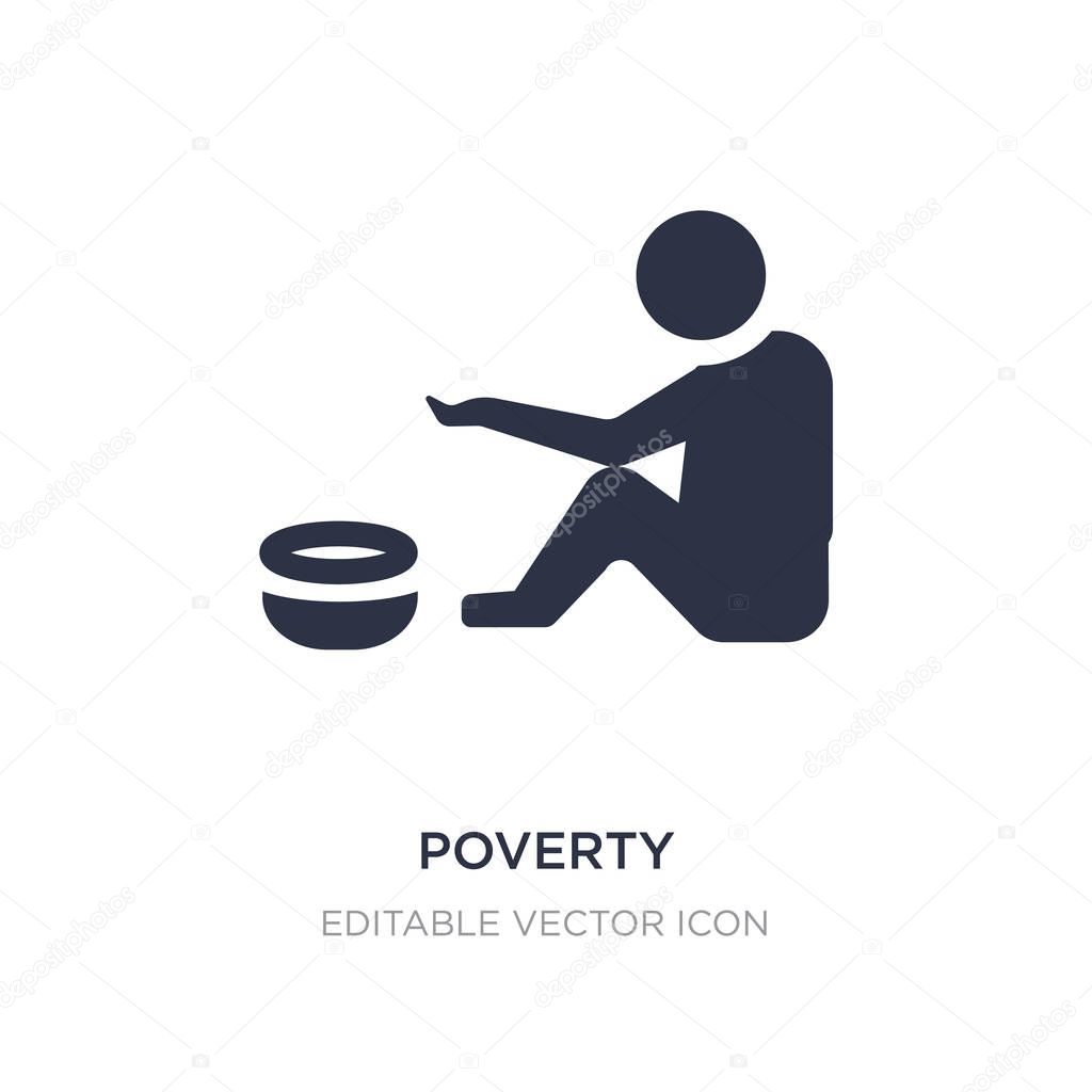 Poverty icon on white background. Simple element illustration from General concept. poverty icon symbol design.