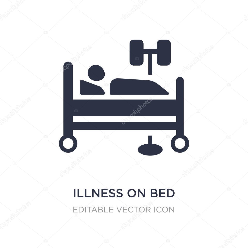 Illness on bed icon on white background. Simple element illustration from Medical concept. illness on bed icon symbol design.