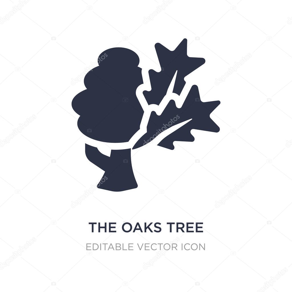 the oaks tree icon on white background. Simple element illustrat