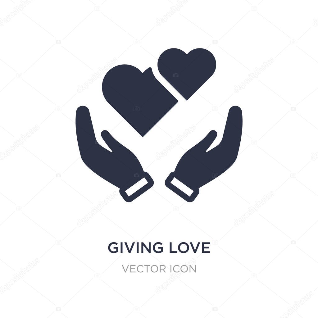 Giving love icon on white background. Simple element illustration from Hands and gestures concept. giving love sign icon symbol design.