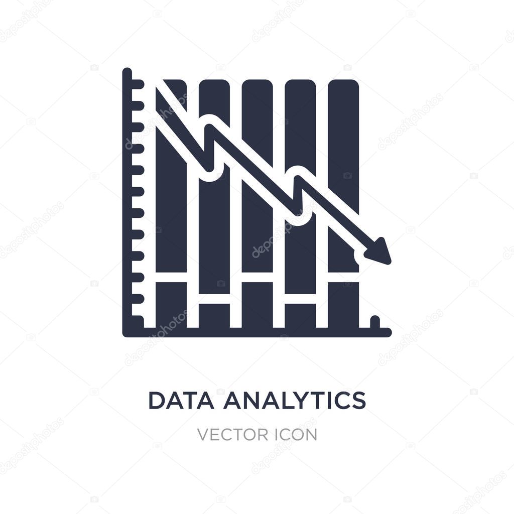 data analytics descendant graphic icon on white background. Simp