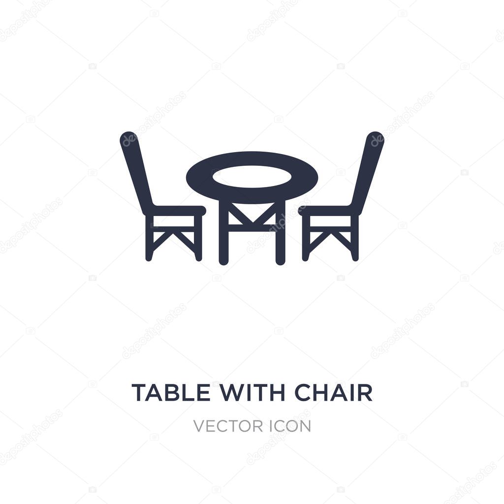 Table with chair icon on white background. Simple element illustration from Furniture concept. table with chair sign icon symbol design.